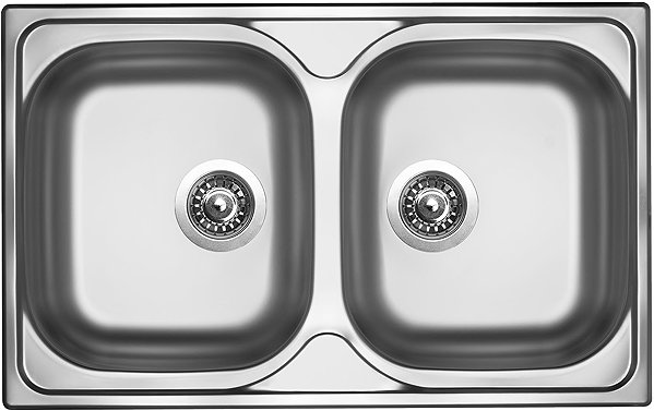 Kitchen Sink and Tap Set Sinks Classic 800 Duo + Elasta stainless steel/grey ...