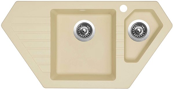 Kitchen Sink and Tap Set Sinks Bravo 850.1 Sahara + Elasta stainless steel/black ...