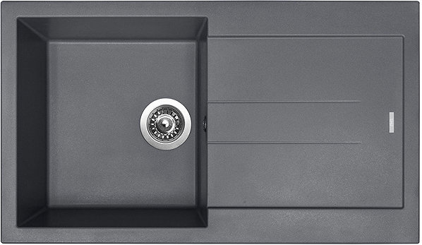 Kitchen Sink and Tap Set Sinks Amanda 860 Titanium + Elasta stainless steel/black ...
