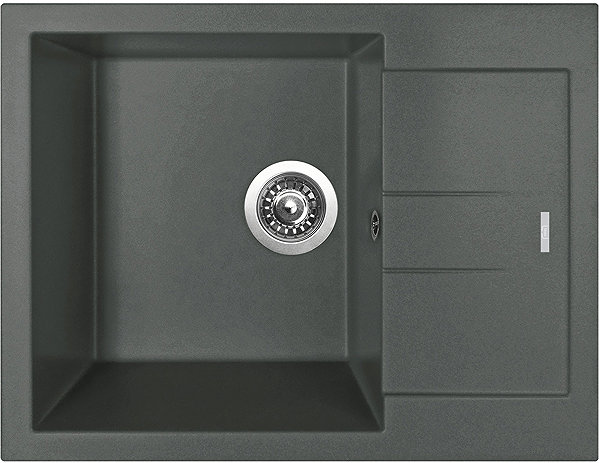 Kitchen Sink and Tap Set Sinks Amanda 650 Titanium + Elasta stainless steel/black ...