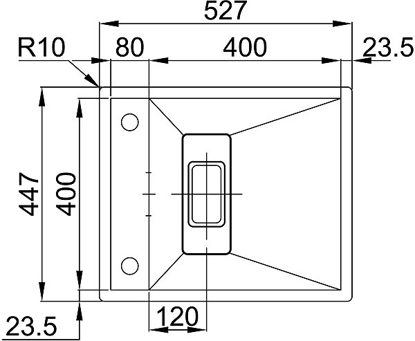 Stainless Steel Sink SINKS Invisible 527 FI 1,0 mm ...