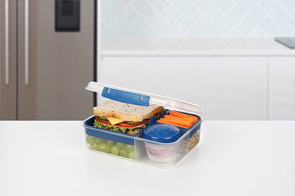 Lunch Box Sistema To Go Box 1,65 l 3 chambers, cup blue ...
