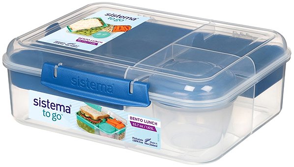 Lunch Box Sistema To Go Box 1,65 l 3 chambers, cup blue ...