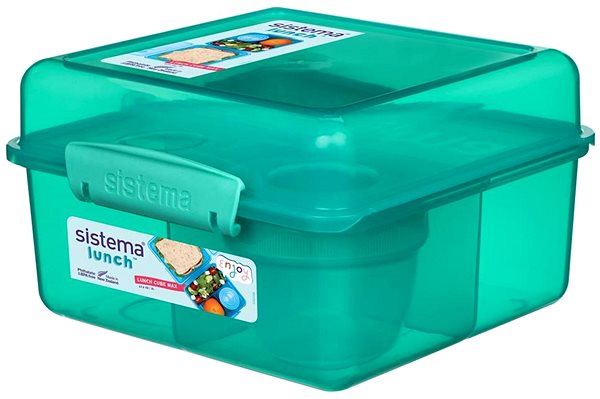Lunch Box Sistema Three-chamber yoghurt box with double lid 2 l, green ...