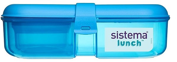 Lunch Box Sistema Three-chamber lunch box with yoghurt container 1,1 l, blue ...