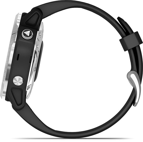 Smart Watch Garmin Fenix 6S Solar, Silver, Black Band Lateral view