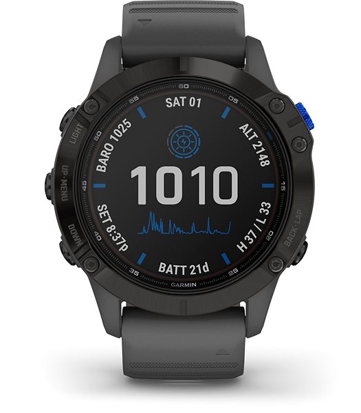 Smart Watch Garmin Fenix 6 Pro Solar, Black, Slate Grey Band Screen