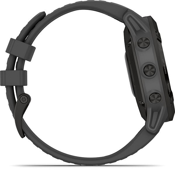 Smart Watch Garmin Fenix 6 Pro Solar, Black, Slate Grey Band Lateral view
