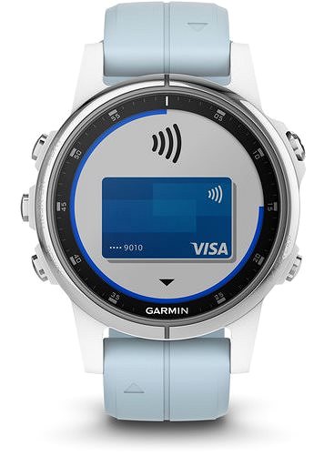 Smart Watch Garmin Fenix 5S Plus White Optic Seafoam Band Features/technology