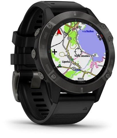 Smart Watch Garmin Fénix 6 Sapphire Black/Black Band Lateral view