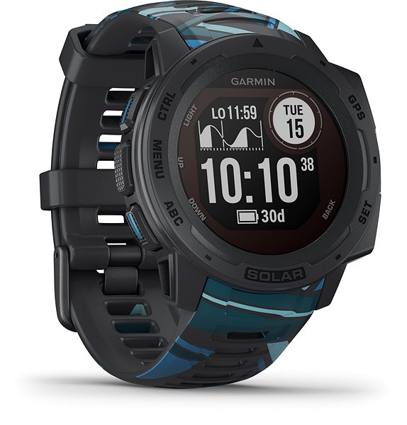 Smart Watch Instinct Solar, Surf Pipeline Lateral view