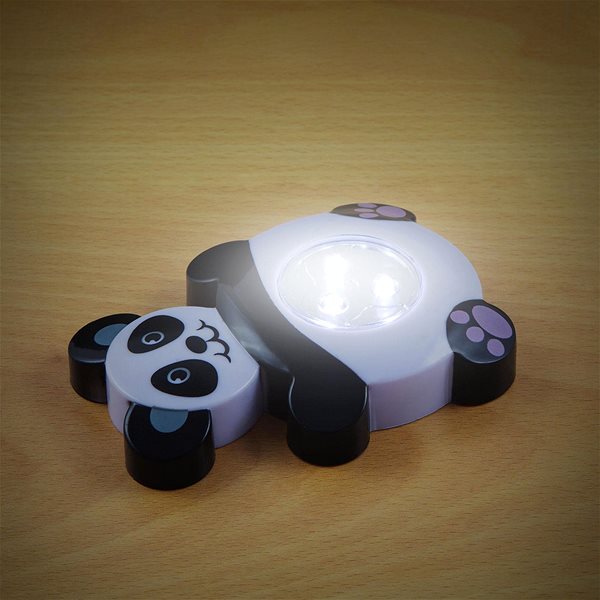 Nočné svetlo Panda, detská prenosná nočná LED lampička na 3× AAA batérie ...