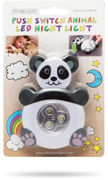 Nočné svetlo Panda, detská prenosná nočná LED lampička na 3× AAA batérie ...