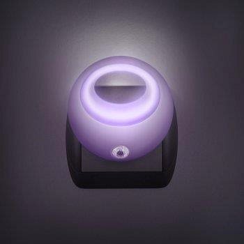 Nočné svetlo LED nočná lampička 1 W/230 V so svetelným senzorom, fialové svetlo ...