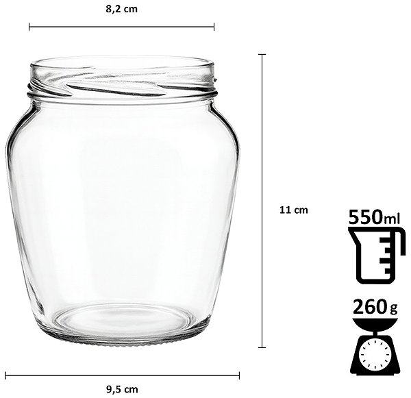 Einmachglas  DuraHome Einmachgläser 550 ml mit Deckel 82, 8 St. ...