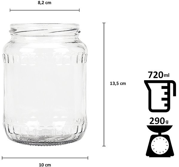 Einmachglas  DuraHome Einmachgläser 720 ml mit Deckel 82, 8 St. ...