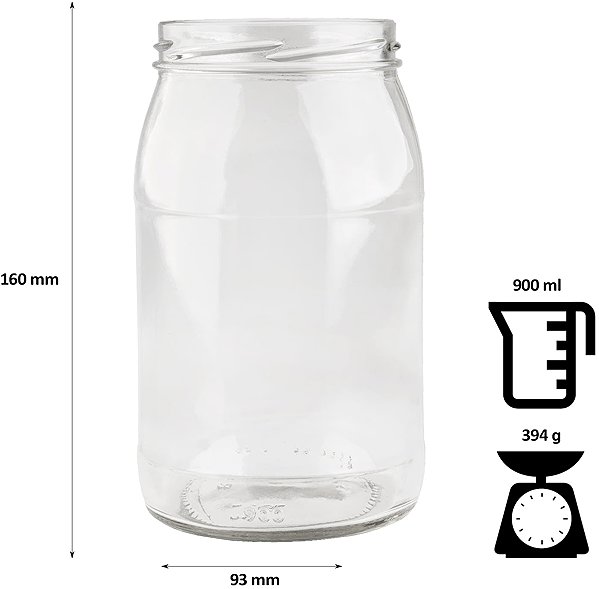 Einmachglas  DuraHome Einmachgläser 900 ml mit Deckel, 8 St. ...