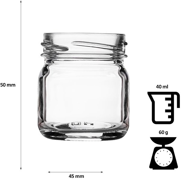 Einmachglas  DuraHome Einmachglas 40 ml mit Deckel TO 43, 10 Stk. ...