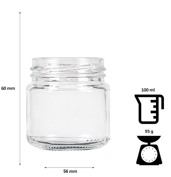 Einmachglas  DuraHome Einmachglas 106 ml mit Deckel 53, 10 Stk. ...