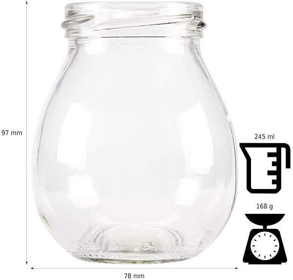 Einmachglas  DuraHome Einmachglas 245 ml mit Deckel 58, 10 Stk. ...