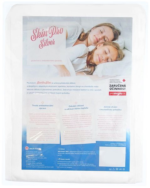 Plachta na posteľ SkinPro Silver detská antibakteriálna plachta s gumou 60 × 120 cm biela ...