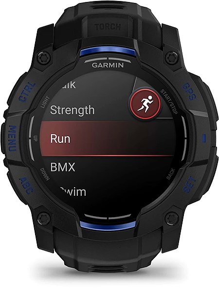 Smart Watch Garmin Instinct 3 50mm AMOLED Black/Bolt Blue band ...