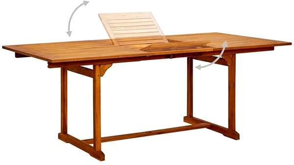 Zahradní stůl Zahradní jídelní stůl (150–200) × 100 × 75 cm masivní akácie, 316564 Vlastnosti/technologie