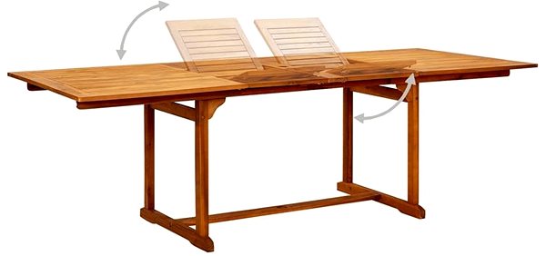 Zahradní stůl Zahradní jídelní stůl (160–240) × 100 × 75 cm masivní akácie, 316566 Vlastnosti/technologie