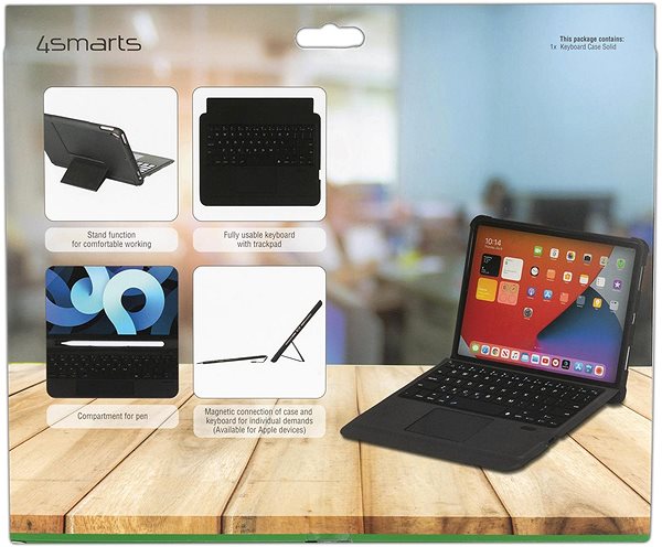 Tablet-Hülle 4smarts Keyboard Case Solid QWERTZ - Trackpad - Pen Holder - für Apple iPad Air (2020) Lifestyle