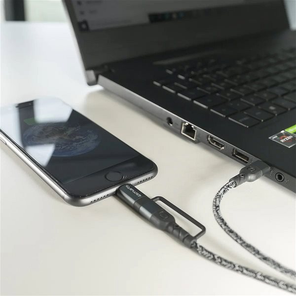 Adatkábel 4smarts USB-C to USB-C and Lightning Cable ComboCord CL 1.5m fabric monochrome Csatlakozási lehetőségek (portok)
