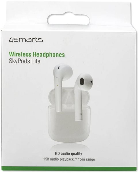 Wireless Headphones 4smarts TWS Bluetooth Headphones SkyPods Lite, White Packaging/box