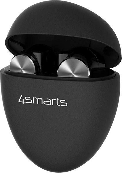 Kabellose Kopfhörer 4smarts TWS Bluetooth Headphones Pebble black Seitlicher Anblick
