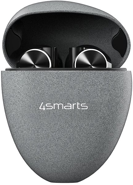 Wireless Headphones 4smarts TWS Bluetooth Headphones Pebble, Light Grey Screen