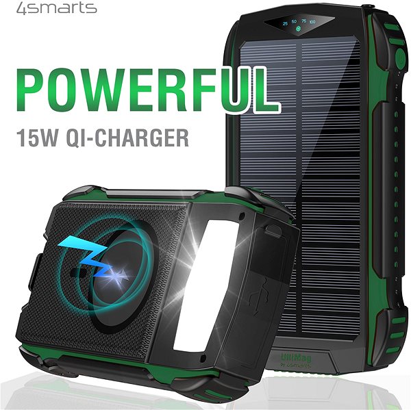 Powerbank 4smarts Solar Rugged TitanPack UltiMag 20000mAh green ...