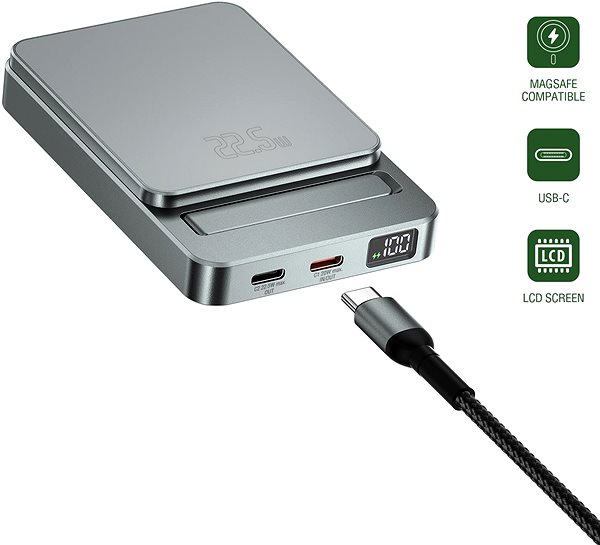 Powerbank 4smarts Wireless OneStyle 5000 mAh MagSafe compatible, grey ...