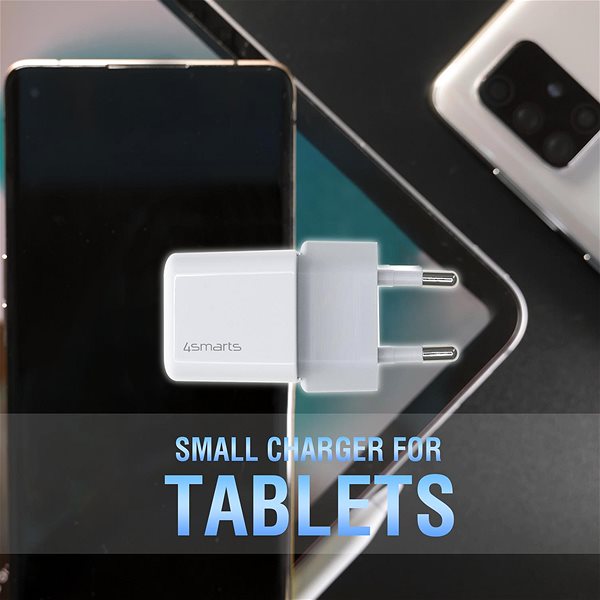 Nabíjačka do siete 4smarts Wall Charger VoltPlug Mini PD 30 W with GaN and USB-C to Lightning Cable 1.5 m white *MFi cert ...