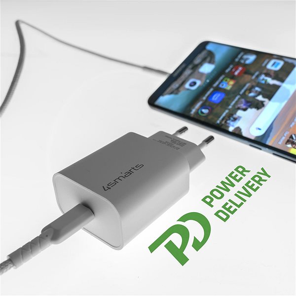 Nabíjačka do siete 4smarts Wall Charger VoltPlug PD 20 W and USB-C to USB-C Cable 1.5 m white ...