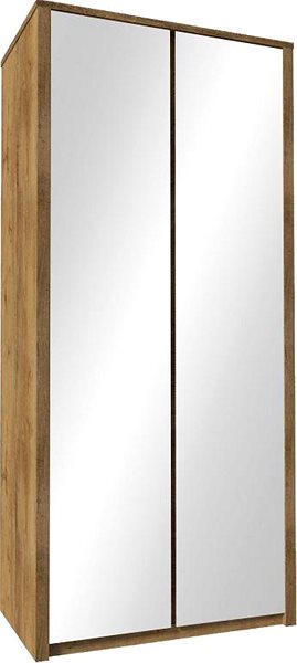 Šatníková skriňa Nejlevnější nábytek Marlett 2D so zrkadlami – dub lefkas tmavý ...
