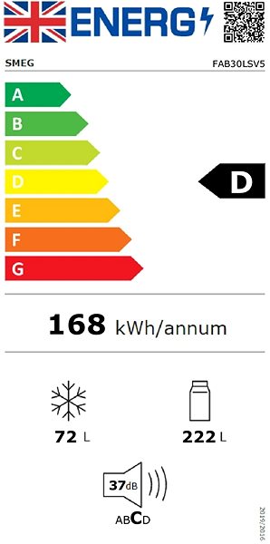 Refrigerator SMEG FAB30LSV3 Energy label