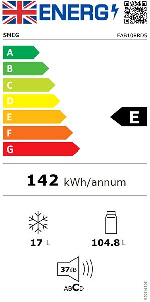 Refrigerator SMEG FAB10RRD2 Energy label