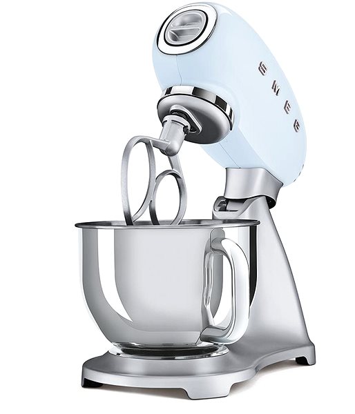 Kuchynský robot SMEG 50's Retro Style 4,8 l pastelovo modrý, s podstavcom z nehrdzavejúcej ocele ...