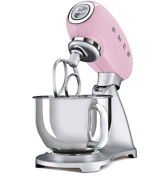 Kuchynský robot SMEG 50's Retro Style 4,8 l ružový, s podstavcom z nehrdzavejúcej ocele ...
