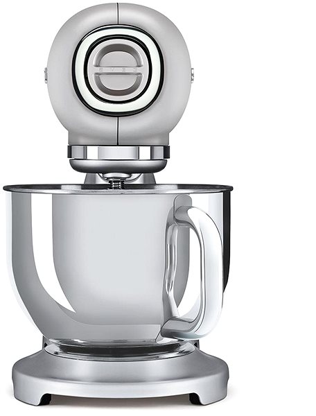 Kuchynský robot SMEG 50's Retro Style 4,8 l strieborný, s podstavcom z nehrdzavejúcej ocele ...
