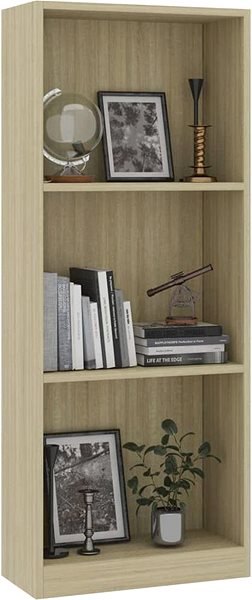 Knižnica Shumee 3-poschodová knižnica dub sonoma 40 × 24 × 108 cm drevotrieska ...