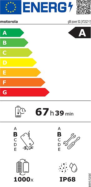 Mobile Phone Motorola Moto G86 Power 5G Energy label