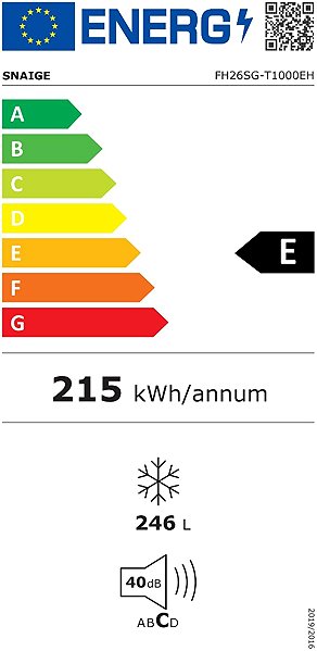 Chest freezer SNAIGE FH26SG-T1000EH Energy label