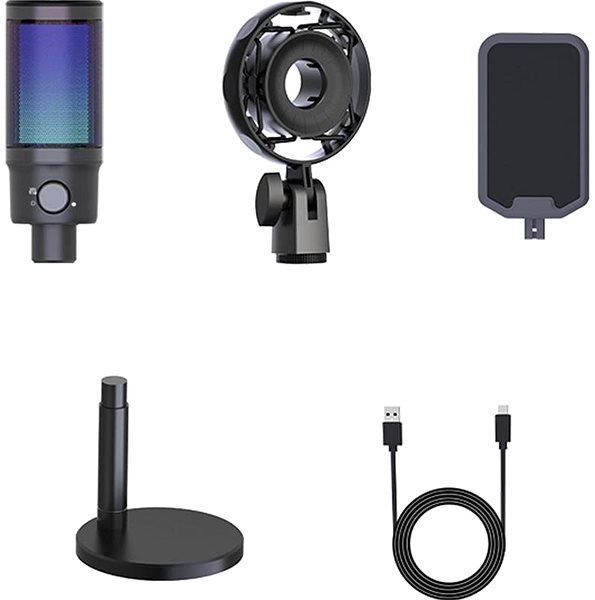 Mikrofón Sandberg streamovací USB mikrofón, RGB ...