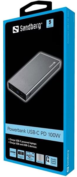 Power bank Sandberg Powerbank USB-C PD 100 W, 20000 mAh, fekete ...