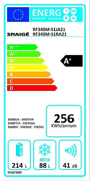 Refrigerator SNAIGE RF34SM S1RA21 Energy label