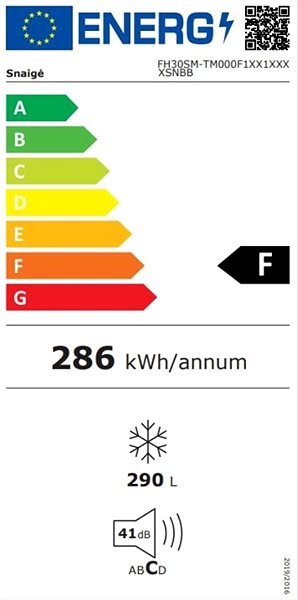 Chest freezer SNAIGE FH30SM-T100011 Energy label